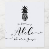 Étiquette de vin élégante ananas tropical noir bla (Étiquettes simples)