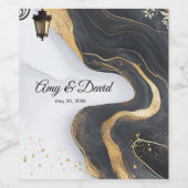 Étiquette de vin élégante noire et dorée (Étiquettes simples)