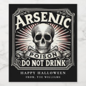 Étiquette de vin empoisonné crâne pour soirée d'Ha (Étiquettes simples)