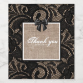 Étiquette de vin en lin et dentelle (Étiquettes simples)