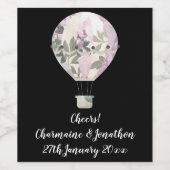 ÉTIQUETTE DE VIN EN MONTGOLFIÈRE LILAS NOIR (Étiquettes simples)