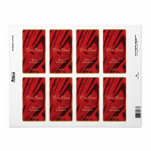 Étiquette de vin en soie rouge (Feuille entière)