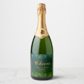 Étiquette de vin épicée Feuille verte et or (Devant)