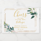 Étiquette de vin épluché d'or Eucalyptus Fête des (Étiquettes simples)