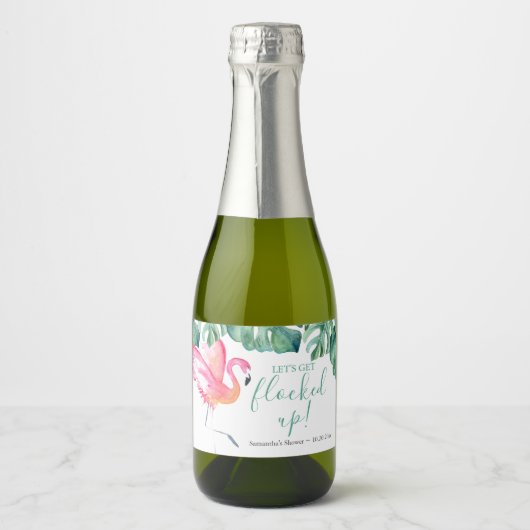 Étiquette de vin étincelant de Flamant rose rose d (Devant)