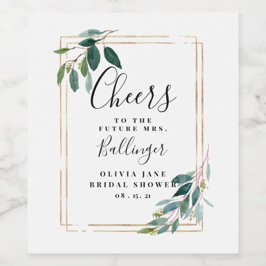 Étiquette de vin Eucalyptus Greenery (Étiquettes simples)