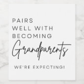 Étiquette de vin Faire-part bébé | Grands-parents (Étiquettes simples)