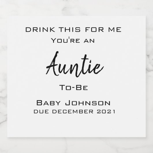 Étiquette de vin Faire-part de grossesse imprimé (Étiquettes simples)