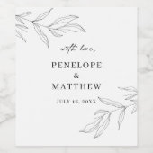 Étiquette de vin feuille de feuillage (Étiquettes simples)