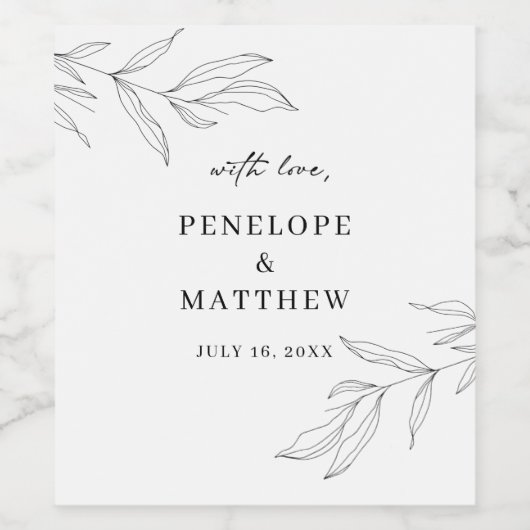 Étiquette de vin feuille de feuillage (Étiquettes simples)