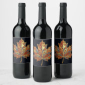 Étiquette de vin FEUILLE D'ÉRABLE : Autocollant po (Bouteilles)