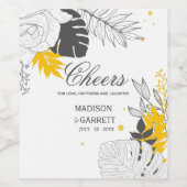 Étiquette de vin Feuille tropical (Étiquettes simples)