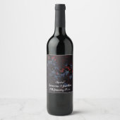 ÉTIQUETTE DE VIN FLEUR DE CERISIER ROUGE BLEU NOIR (Devant)