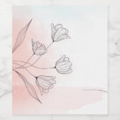 Étiquette de vin floral aquarelle rose romantique  (Étiquettes simples)