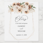 Étiquette de vin floral de Boho neutre rustique (Étiquettes simples)