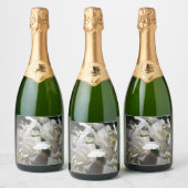 Étiquette de vin florale à fleurs blanches (Bouteilles)