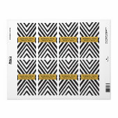 Étiquette de vin géométrique noir et blanc avec li (Feuille entière)