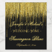 Étiquette de vin Gold Parties scintillant Streams (Étiquettes simples)