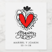 Étiquette de vin Gracias de Todo Corazón (Étiquettes simples)