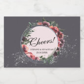 Étiquette de vin gris brillant floral (Étiquettes simples)