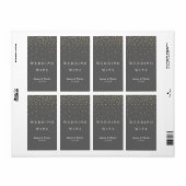 Étiquette de vin gris élégant à points de confetti (Feuille entière)