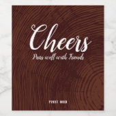 Étiquette de vin Hipster de grains de bois (Étiquettes simples)