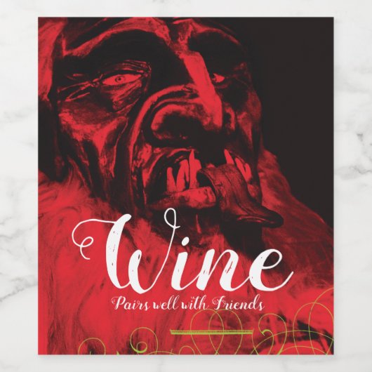 Étiquette de vin Krampus (Étiquettes simples)