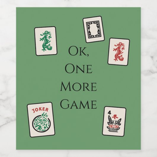 Étiquette de vin Mah Jongg (Étiquettes simples)