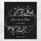 Étiquette de vin Mariage à la saveur noire (Étiquettes simples)