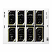 Étiquette de vin Mariage Black Gold & Diamonds (Feuille entière)