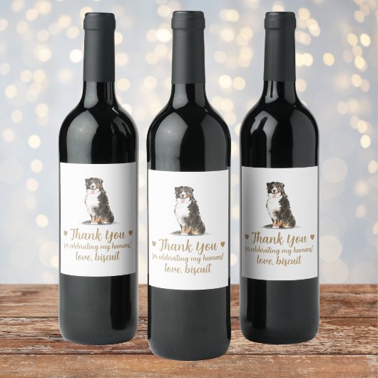 Étiquette de vin Mariage chien personnalisé