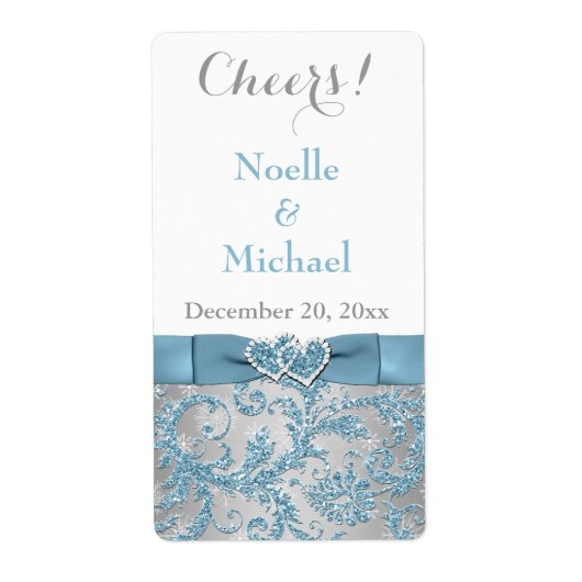 étiquette de vin Mariage de 2 po x 3,75 po Winter  (Devant)