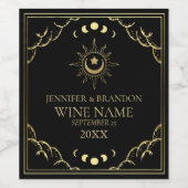 Étiquette de vin Mariage de la carte Tarot Gold El (Étiquettes simples)