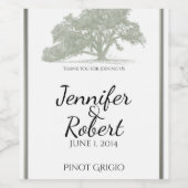 Étiquette de vin Mariage de la Plantation de chêne (Étiquettes simples)