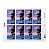 Étiquette de vin Mariage de nuit tropical (Feuille entière)