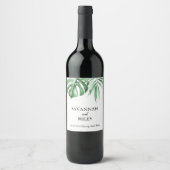 Étiquette de vin Mariage de verdure tropicale (Devant)