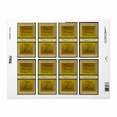 Étiquette de vin Mariage d'or foncé (Feuille entière)