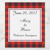 Étiquette de vin Mariage écossais Fraser (Étiquettes simples)