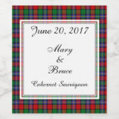 Étiquette de vin Mariage écossais Kilgore (Étiquettes simples)