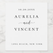 Étiquette de vin Mariage élégant et élégant (Étiquettes simples)