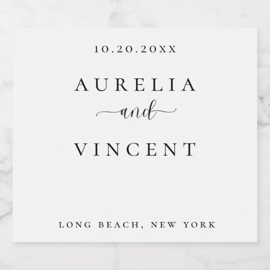 Étiquette de vin Mariage élégant et élégant (Étiquettes simples)