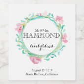 Étiquette de vin Mariage Fleurs de printemps (Étiquettes simples)