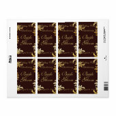 Étiquette de vin Mariage Gold Art Nouveau (Feuille entière)