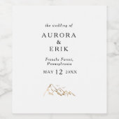 Étiquette de vin Mariage Gold Mountain (Étiquettes simples)