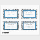 Étiquette de vin Mariage horizontal en damassé ble (Feuille)