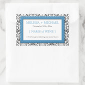 Étiquette de vin Mariage horizontal en damassé ble (Sac)