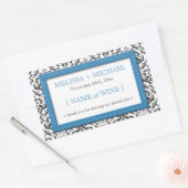 Étiquette de vin Mariage horizontal en damassé ble (Enveloppe)