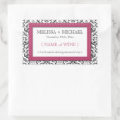 Étiquette de vin Mariage horizontal Pink Stitask D (Sac)
