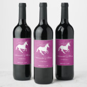 Étiquette de vin Mariage Magenta Unicorn (Bouteilles)
