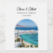 Étiquette de vin Mariage Mykonos (Étiquettes simples)